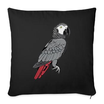 African grey parrots - Sofa pillowcase 17,3'' x 17,3'' (45 x 45 cm) - black - Front