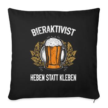 Activiste de la bière Soulever au lieu de coller – plaisir de la fête - Housse de coussin décorative 45 x 45 cm - noir - Devant