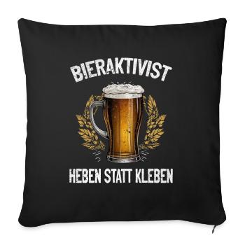 Activiste de la bière Soulever au lieu de coller – plaisir de la fête - Housse de coussin décorative 45 x 45 cm - noir - Devant