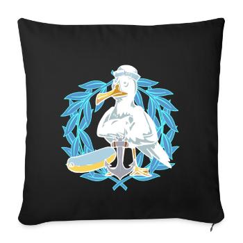 Mouette Mouettes Marins Marins Laurier Marin - Housse de coussin décorative 45 x 45 cm - noir - Devant