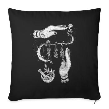 Herb Garden Gardener Gothic Occult Witch Herbs - Sofa pillowcase 17,3'' x 17,3'' (45 x 45 cm) - black - Front