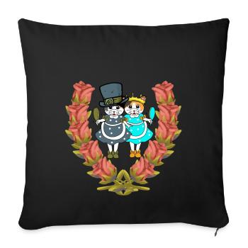 Cats Girl Beautiful Beauty Princess Child - Sofa pillowcase 17,3'' x 17,3'' (45 x 45 cm) - black - Front