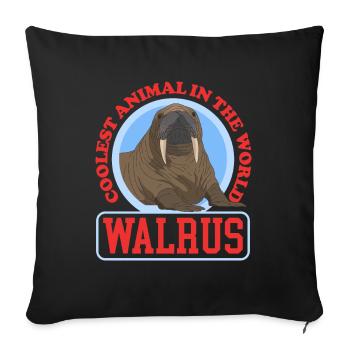 Walross Walroß Walrus Walrosse Geschenk - Sofakissenbezug 45 x 45 cm - Schwarz - Vorne