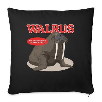 Walross Walroß Walrosse Walrus Geschenk - Sofakissenbezug 45 x 45 cm - Schwarz - Vorne