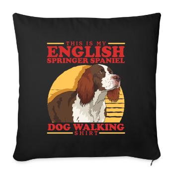 English Springer Spaniel Dog Owner Gift - Sofa pillowcase 17,3'' x 17,3'' (45 x 45 cm) - black - Front