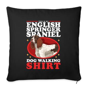 English Springer Spaniel Dog Owner Gift - Sofa pillowcase 17,3'' x 17,3'' (45 x 45 cm) - black - Front