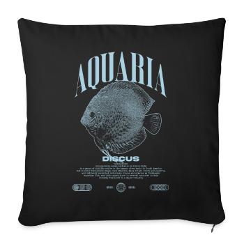 Diskus-Buntbarsch Fish Keeper Moderne Streetwear - Sofakissenbezug 45 x 45 cm - Schwarz - Vorne
