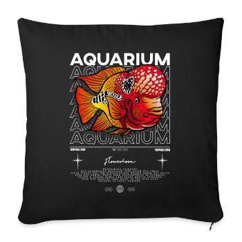 Flowerhorn Cichlid Monster Fish Keeper Streetwear - Sofakissenbezug 45 x 45 cm - Schwarz - Vorne