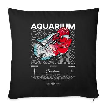 Flowerhorn Cichlid Monster Fish Keeper Streetwear - Sofakissenbezug 45 x 45 cm - Schwarz - Vorne