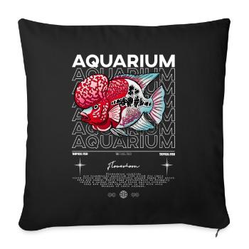 Flowerhorn Cichlid Monster Fish Keeper Streetwear - Sofakissenbezug 45 x 45 cm - Schwarz - Vorne