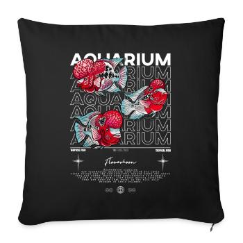 Flowerhorn Cichlid Monster Fish Keeper Streetwear - Sofakissenbezug 45 x 45 cm - Schwarz - Vorne