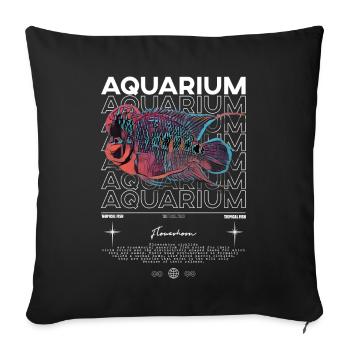 Flowerhorn Cichlid Monster Fish Keeper Streetwear - Sofakissenbezug 45 x 45 cm - Schwarz - Vorne
