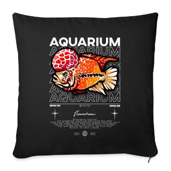 Flowerhorn Cichlid Monster Fish Keeper Streetwear - Sofakissenbezug 45 x 45 cm - Schwarz - Vorne