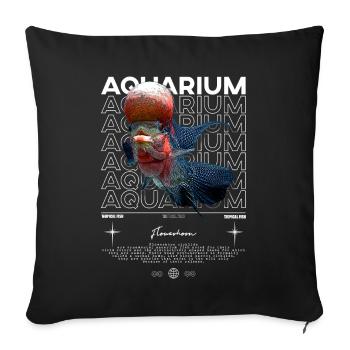 Flowerhorn Cichlid Monster Fish Keeper Streetwear - Sofakissenbezug 45 x 45 cm - Schwarz - Vorne