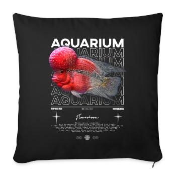 Flowerhorn Cichlid Monster Fish Keeper Streetwear - Sofakissenbezug 45 x 45 cm - Schwarz - Vorne