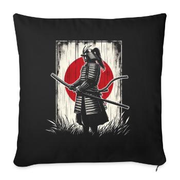 Cadeau de guerrier de combat à l’épée Samouraï Ronin - Housse de coussin décorative 45 x 45 cm - noir - Devant