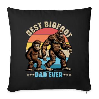 Meilleur papa Bigfoot de tous les temps - Housse de coussin décorative 45 x 45 cm - noir - Devant