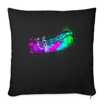 Hot-dog Adulte Aquarelle - Housse de coussin décorative 45 x 45 cm - noir - Devant