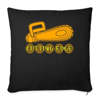 Chain Saw Chainsaw Cutting Wood - Sofa pillowcase 17,3'' x 17,3'' (45 x 45 cm) - black - Front