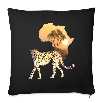 Guépard - grand félin en Afrique - Housse de coussin décorative 45 x 45 cm - noir - Devant