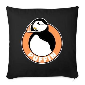 Puffins Bird Puffin - Sofa pillowcase 17,3'' x 17,3'' (45 x 45 cm) - black - Front