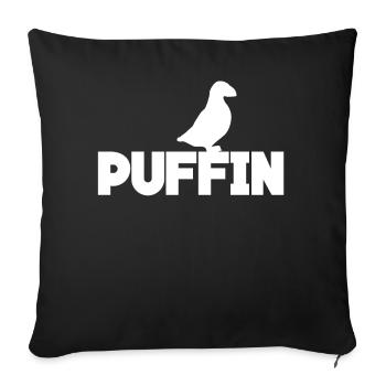 Puffin Bird Puffins - Sofa pillowcase 17,3'' x 17,3'' (45 x 45 cm) - black - Front
