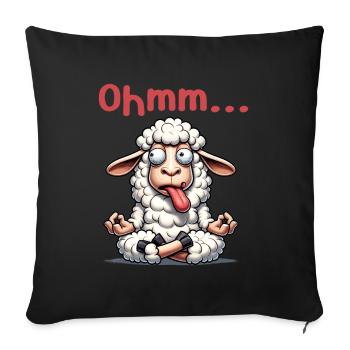 Ohmmm drôle yoga méditation sport - Housse de coussin décorative 45 x 45 cm - noir - Devant
