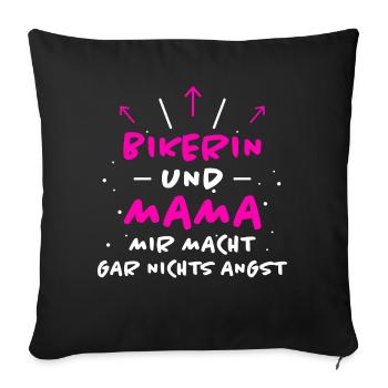 Bikerin Spruch Biker Lustiges Bikerin Geschenk - Sofakissenbezug 45 x 45 cm - Schwarz - Vorne
