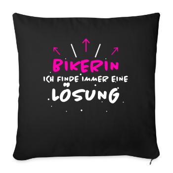 Bikerin Spruch Biker Lustiges Bikerin Geschenk - Sofakissenbezug 45 x 45 cm - Schwarz - Vorne