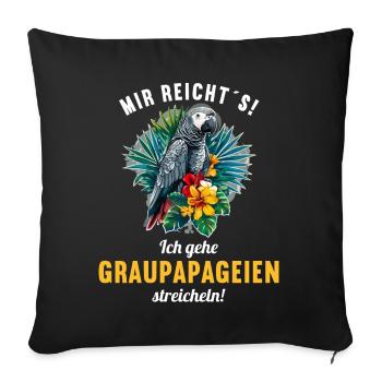 African grey parrots - Sofa pillowcase 17,3'' x 17,3'' (45 x 45 cm) - black - Front