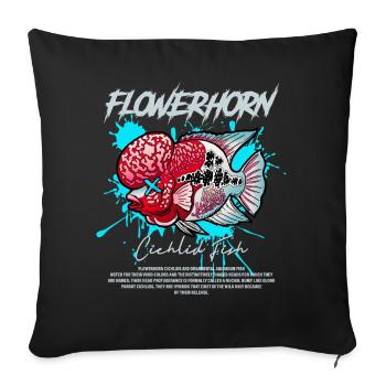 Flowerhorn Cichlid Monster Fish Keeper Streetwear - Sofakissenbezug 45 x 45 cm - Schwarz - Vorne