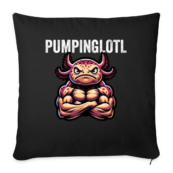Pumpinglotl - Axolotl - Sofa pillowcase 17,3'' x 17,3'' (45 x 45 cm) - black - Front
