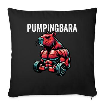 Pumpingbara - Capybara - Sofa pillowcase 17,3'' x 17,3'' (45 x 45 cm) - black - Front