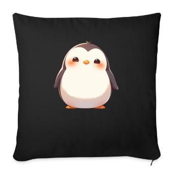 Pingouin Kawaii Pingouin mignon - Housse de coussin décorative 45 x 45 cm - noir - Devant