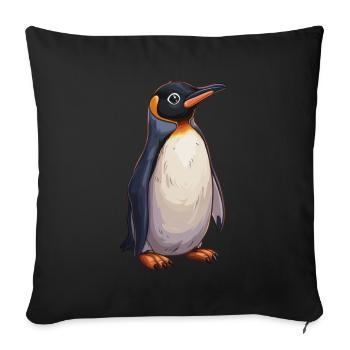 Pingouin Kawaii Pingouin mignon - Housse de coussin décorative 45 x 45 cm - noir - Devant