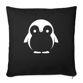 Pingouin Kawaii Pingouin mignon - Housse de coussin décorative 45 x 45 cm - noir - Devant