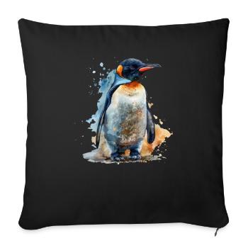 Pingouin Kawaii Pingouin mignon - Housse de coussin décorative 45 x 45 cm - noir - Devant