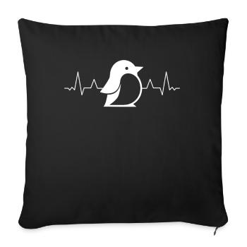 Pingouin Kawaii Pingouin mignon - Housse de coussin décorative 45 x 45 cm - noir - Devant