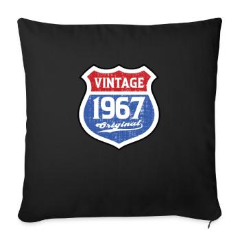 1967 Birthday Route Vintage Original - Sofa pillowcase 17,3'' x 17,3'' (45 x 45 cm) - black - Front