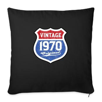 1970 Geburtstag Route Vintage Original - Sofakissenbezug 45 x 45 cm - Schwarz - Vorne