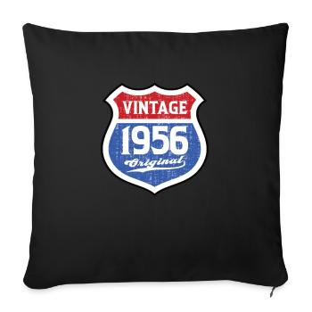 1956 Geburtstag Route Vintage Original - Sofakissenbezug 45 x 45 cm - Schwarz - Vorne