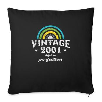 2001 Birthday Vintage Rainbow Sun - Sofa pillowcase 17,3'' x 17,3'' (45 x 45 cm) - black - Front