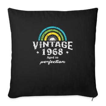 1968 Birthday Vintage Rainbow Sun - Sofa pillowcase 17,3'' x 17,3'' (45 x 45 cm) - black - Front