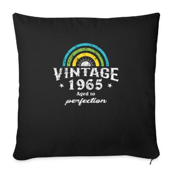 1965 Birthday Vintage Rainbow Sun - Sofa pillowcase 17,3'' x 17,3'' (45 x 45 cm) - black - Front