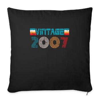 2007 Geburtstag Vintage - Sofakissenbezug 45 x 45 cm - Schwarz - Vorne