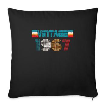 Millésime anniversaire 1967 - Housse de coussin décorative 45 x 45 cm - noir - Devant