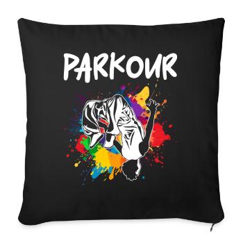 Parkour, Freerunning, Street Workout, Acrobatique - Housse de coussin décorative 45 x 45 cm - noir - Devant