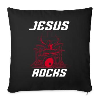 Rock 'n' Roll Music, Dancing, Concert, Festival - Sofa pillowcase 17,3'' x 17,3'' (45 x 45 cm) - black - Front