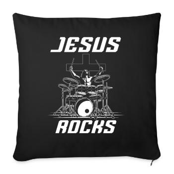 Rock 'n' Roll Music, Dancing, Concert, Festival - Sofa pillowcase 17,3'' x 17,3'' (45 x 45 cm) - black - Front