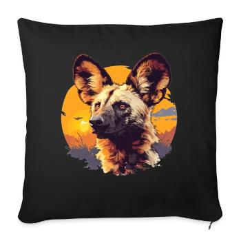 Wild Dogs Wild Dog - Sofa pillowcase 17,3'' x 17,3'' (45 x 45 cm) - black - Front